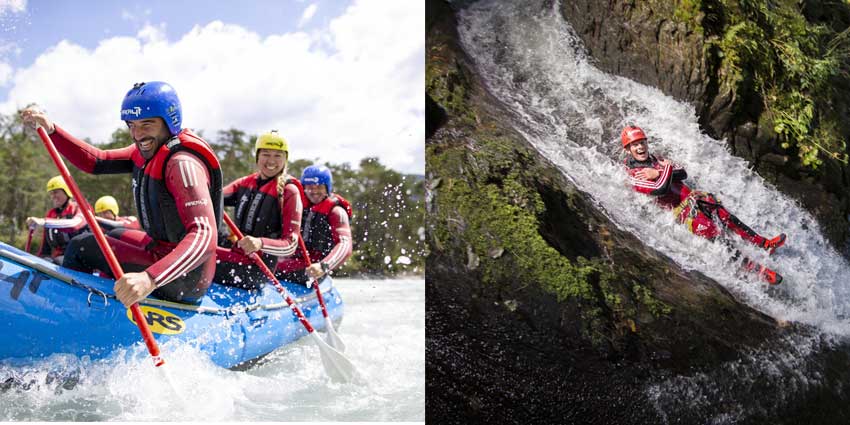 Rafting auf der Ötztaler Ache und Canyoning in natürlicher Wasserrutsche